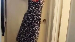 Beautiful Big-Breasted Girl Strips at Home