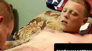 Chubby black throat takes white cock to the base