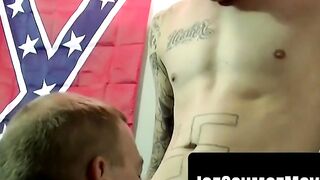 Chubby black throat takes white cock to the base