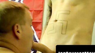 Chubby black throat takes white cock to the base