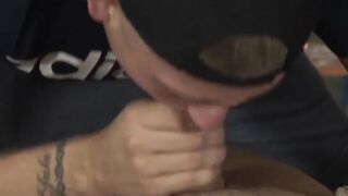 Jock stroked hard while wax poured on his body
