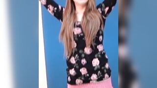 Asian amateur girl peeing in shorts during solo photoshoot