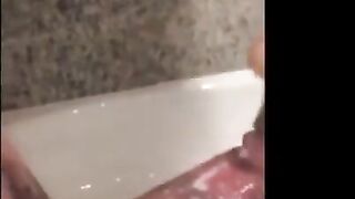Black Girl's Cheating Blowjob in Bathroom