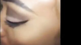 Black Girl's Cheating Blowjob in Bathroom