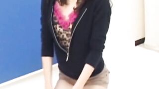 Kinky Asian brunette soaking clothes during photoshoot