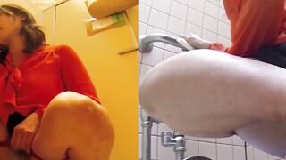 Golden glow of girls peeing inviting and sexy