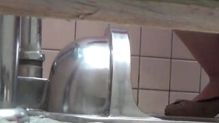Golden glow of girls peeing inviting and sexy