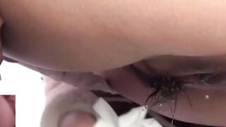 Sweet Japanese women squirt queefs loudly in public stall