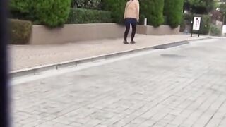 Japanese squirters caught midstream flee with wet stilettos