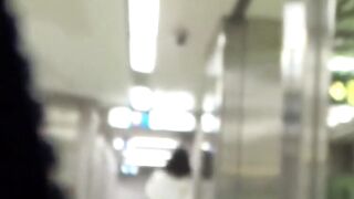 Watch Japanese women relieve themselves in a public toilet