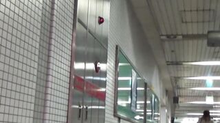 Watch Japanese women relieve themselves in a public toilet