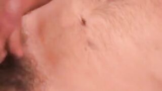 Mature man with small hairy cock jerks off and cums on cam