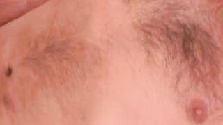 Mature man with small hairy cock jerks off and cums on cam