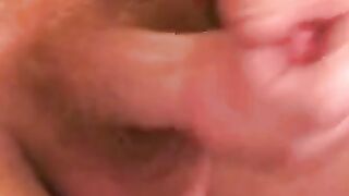 Long haired ginger amateur jerks off solo on camera