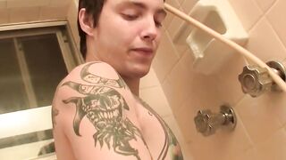 Str8Thugs.com - Tattooed skinny twink Blinx masturbates solo and jizzes with intense