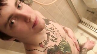 Str8Thugs.com - Tattooed skinny twink Blinx masturbates solo and jizzes with intense
