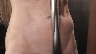 Ashley Tees bald pussy became the target of Eli Cross BDSM fetish