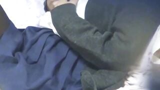 Japanese beauty plays with herself unaware of hidden camera