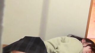Japanese girl caught enjoying alone time in a quiet library