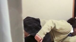 Japanese girl caught enjoying alone time in a quiet library