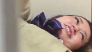 Japanese girl caught enjoying alone time in a quiet library