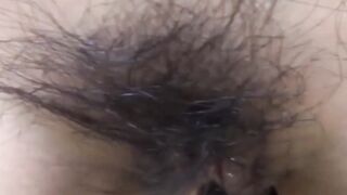 Naughty Japanese girl rubbing pussy on knobby bump