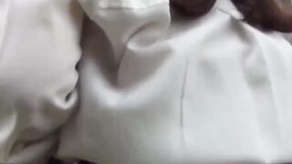 Naughty Japanese girl rubbing pussy on knobby bump
