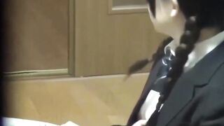 Japanese couple shares an intimate moment while watched