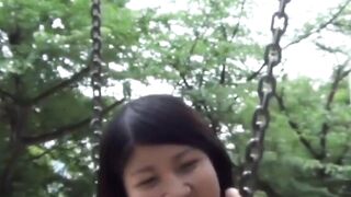 Kinky Asian girl peeing relentlessly in public
