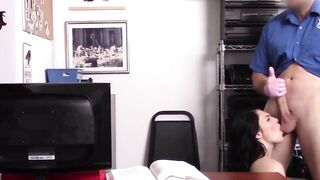 Naughty Natana Brooke gags on huge cock deepthroat action