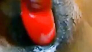 Ebony Solo Play with Sex Toy Hoe 2