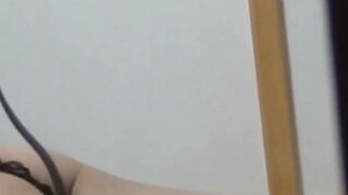 Japanese girl gets excited and playful thinking she's unseen