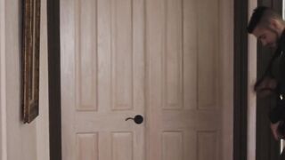 Haley Reed and TS Jenna Gargles tag team cock on house tour
