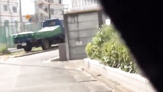 Street squatters pee in secluded alley and walk off wet