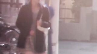 Street squatters pee in secluded alley and walk off wet
