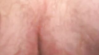 Mature amateur man jerks his small hairy dick and cums