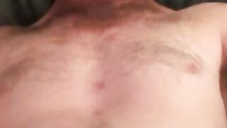 Mature amateur man jerks his small hairy dick and cums