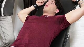 Daddy Texas giggling under the expert tickler's fingers