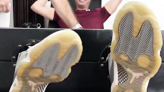 Daddy Texas giggling under the expert tickler's fingers
