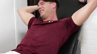 Daddy Texas giggling under the expert tickler's fingers