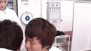 Japanese Teen Nurse teach Virgin Guy how to Fuck and test his cock at Hospital