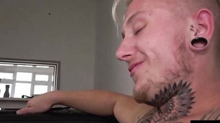 Tattooed Edi Alvina moans while being dominated and fucked