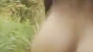 Asian Amateur Couple's Outdoor Fun Hoe 2