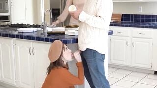 Melody Marks blows cock then takes it deep
