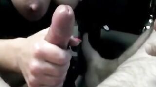 Mature Milf Handjob with Big Dick and Cum