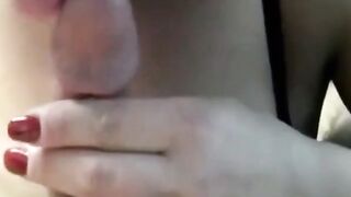Mature Milf Handjob with Big Dick and Cum