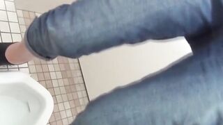 Squatting Japanese girls enjoying peeing while being filmed