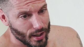Stepmom glazes face with cum after doggy drilling