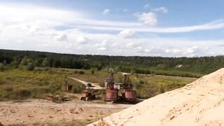 Nude Walk: Blonde Russian Teen's Naughty Sand Pit Adventure