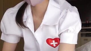 Kinky Asian nurse teasing her patient and peeing all over him